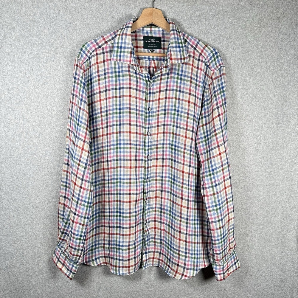 Rodd & Gunn Albini Linen Shirt Men's XL Italian Corpcore Classic Coastal